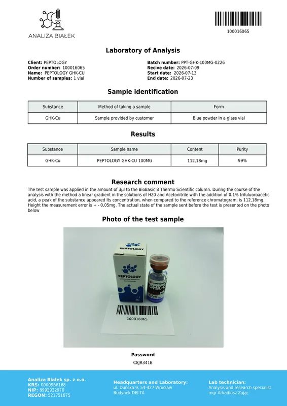 GHK-Cu 100 mg – Tripéptido de cobre (Gly-His-Lys) para investigação – imagem 2