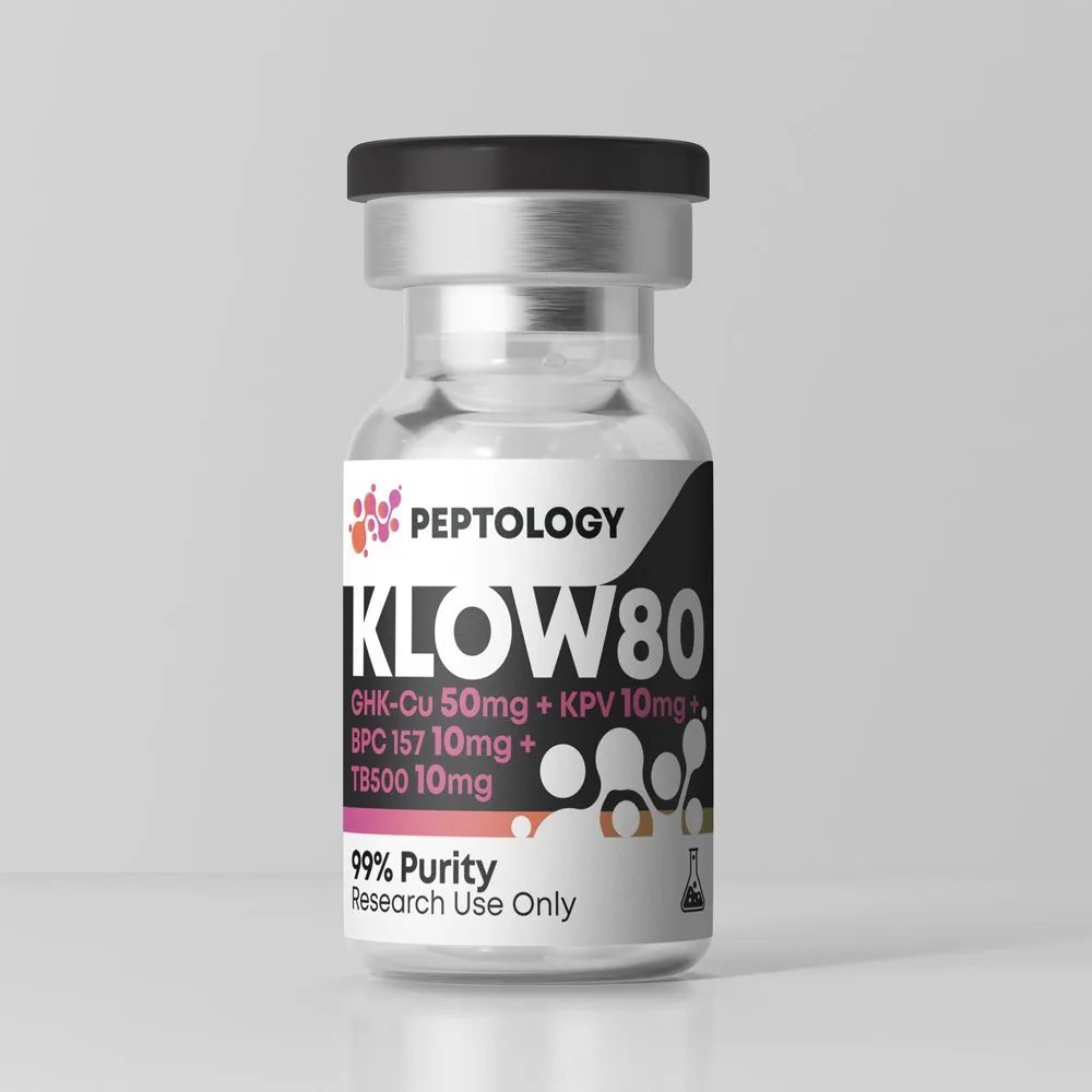 KLOW80 – Mistura: GHK-Cu 50 mg, TB-500, BPC-157 e KPV 10 mg cada