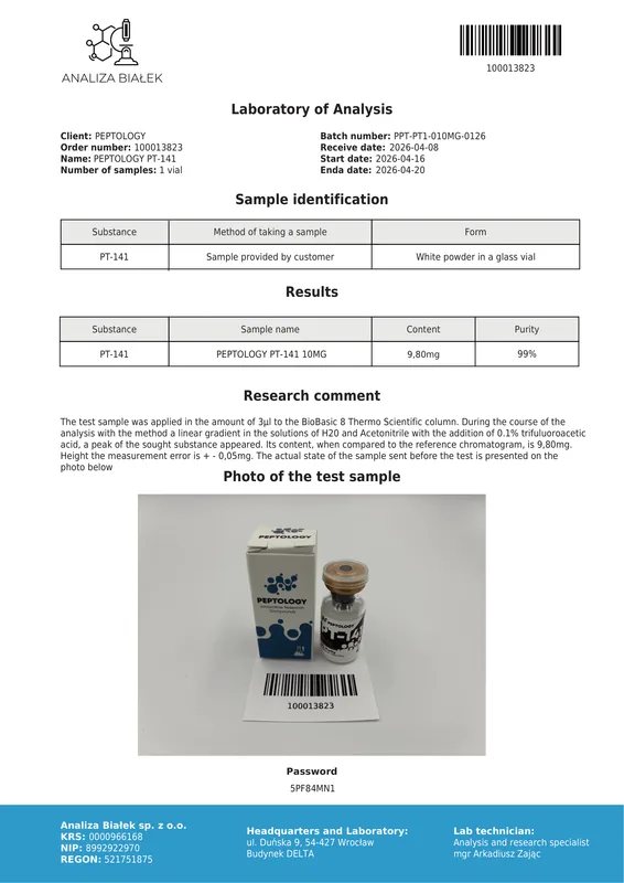 PT-141 (Bremelanotide) 10 mg – Agonista dos recetores da melanocortina – imagem 2